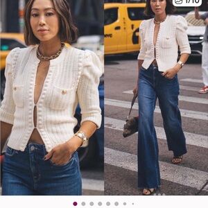 L'AGENCE Delilah Cream Knit Cardigan NWT $425